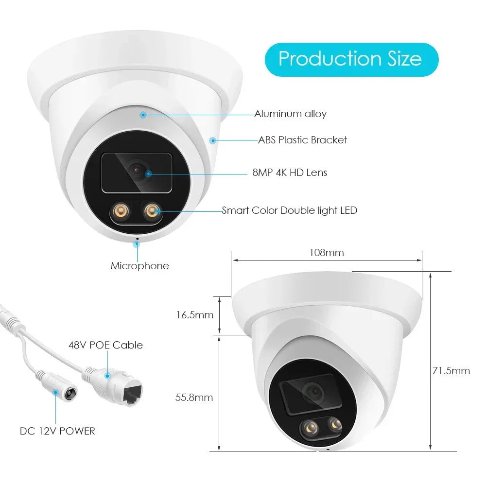 4K Solar Camera Wireless Outdoor Triple Lens Bullet-PTZ Cam 360° View 8X Auto Zoom AI Recognition AI Track Color Night Vision