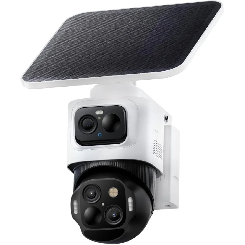 4K Solar Camera Wireless Outdoor Triple Lens Bullet-PTZ Cam 360° View 8X Auto Zoom AI Recognition AI Track Color Night Vision