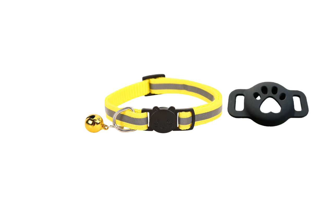 iOS Smart GPS Tracker & Premium Reflective Cat Collar Bundle Secure Adjustable Anti-Lost Location Finder for Kittens