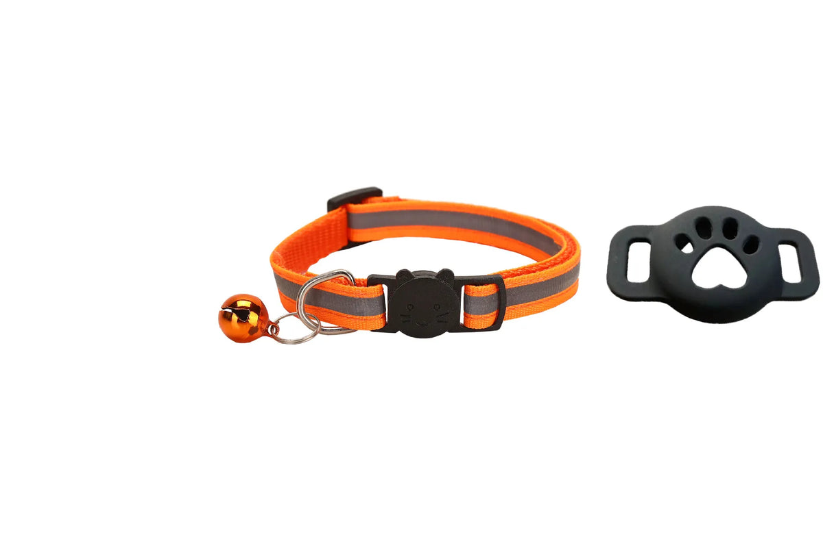 iOS Smart GPS Tracker & Premium Reflective Cat Collar Bundle Secure Adjustable Anti-Lost Location Finder for Kittens