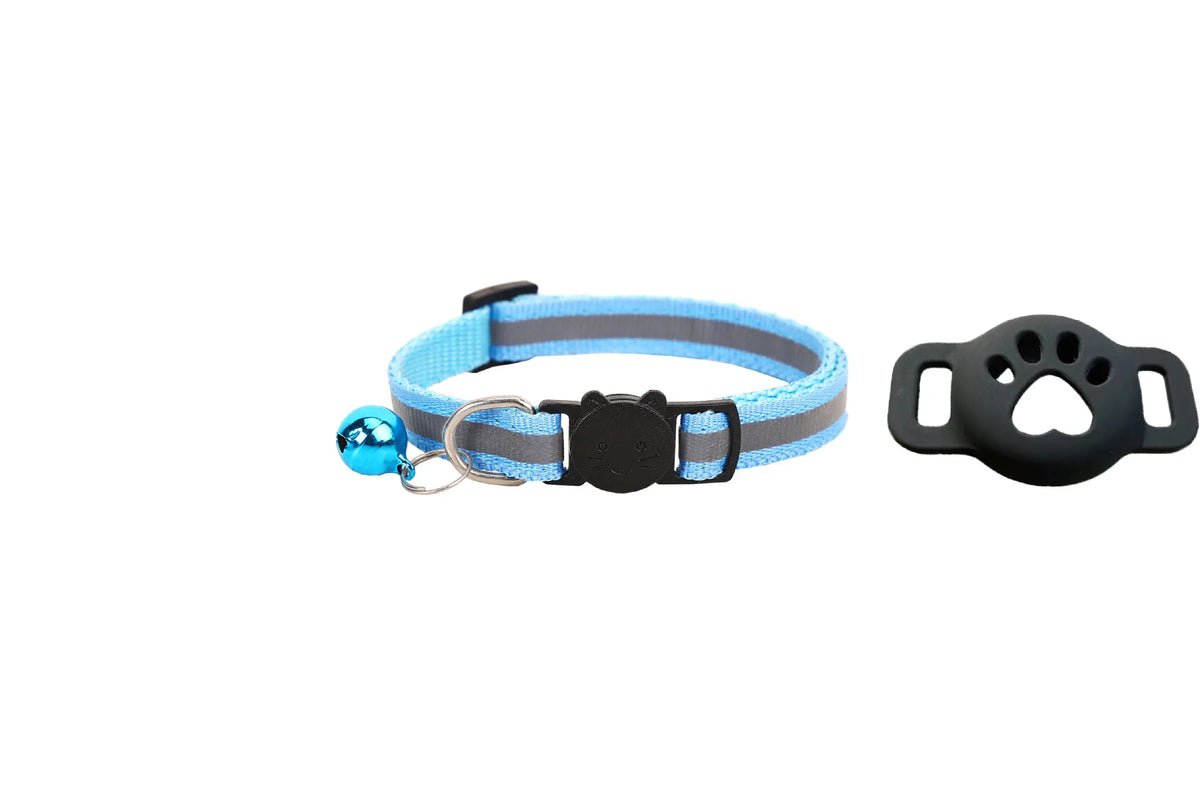iOS Smart GPS Tracker & Premium Reflective Cat Collar Bundle Secure Adjustable Anti-Lost Location Finder for Kittens