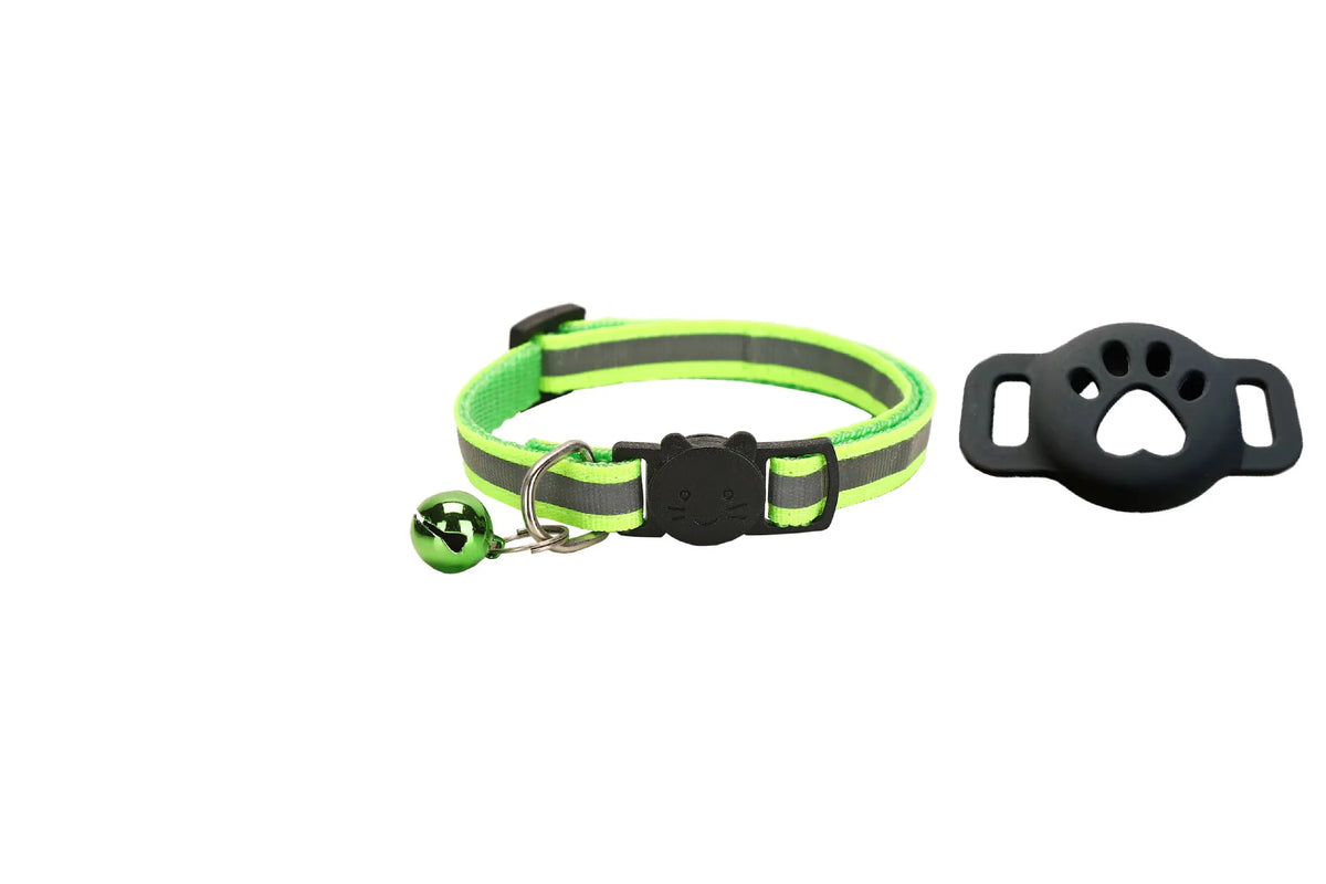 iOS Smart GPS Tracker & Premium Reflective Cat Collar Bundle Secure Adjustable Anti-Lost Location Finder for Kittens