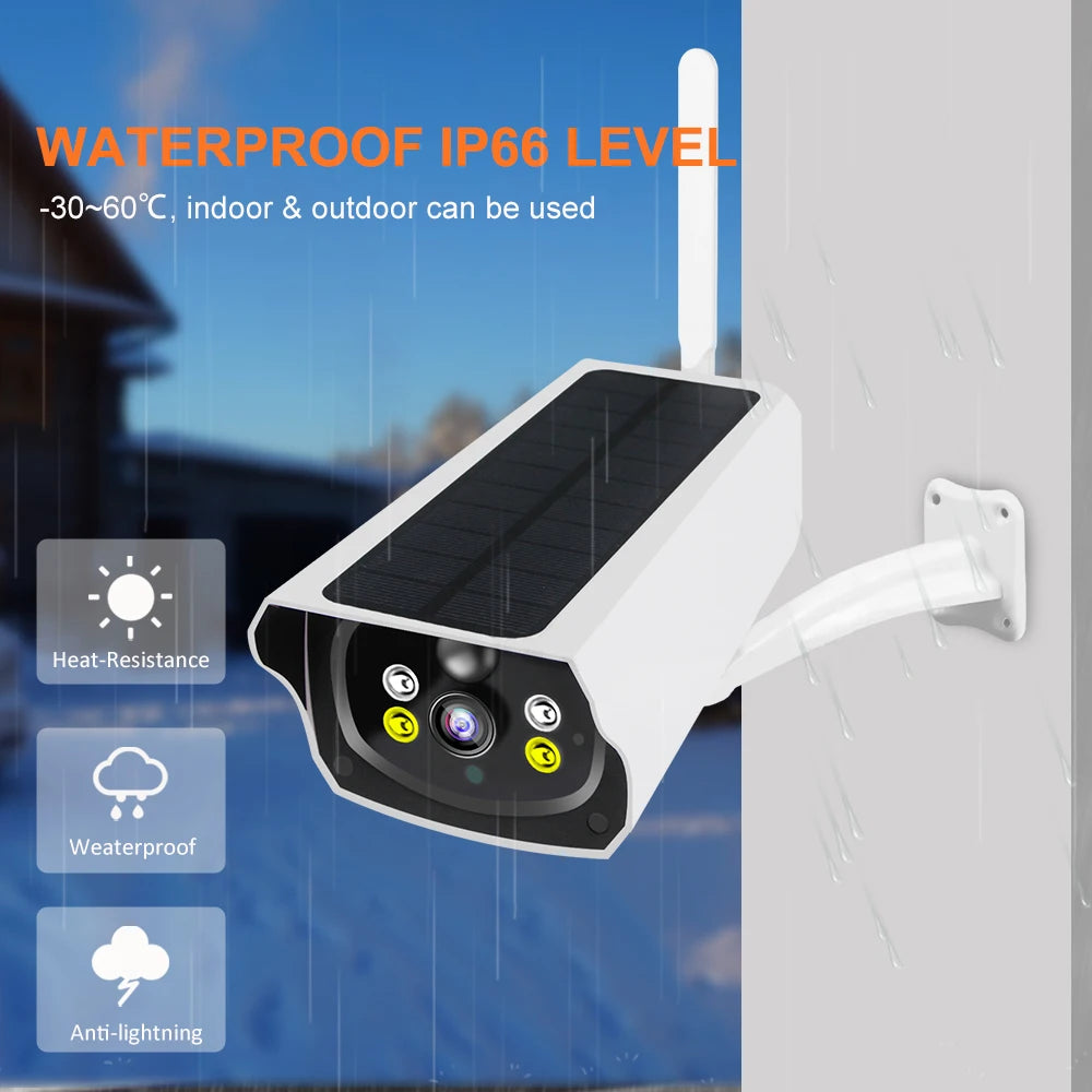4G Solar IP Camera 1080P Solar Panel Battery Powered Camera Solar Security Camera IP Camera Solar Outdoor PIR Motion Detection