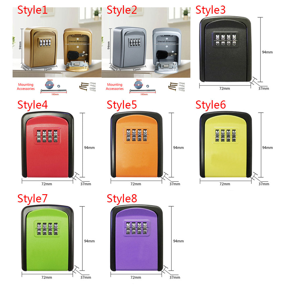 Mini Key Box Password Lock Door Cat Eye Metal Outdoor Wall Mounted Anti-theft Key Lock Box Home Office Indoor Security