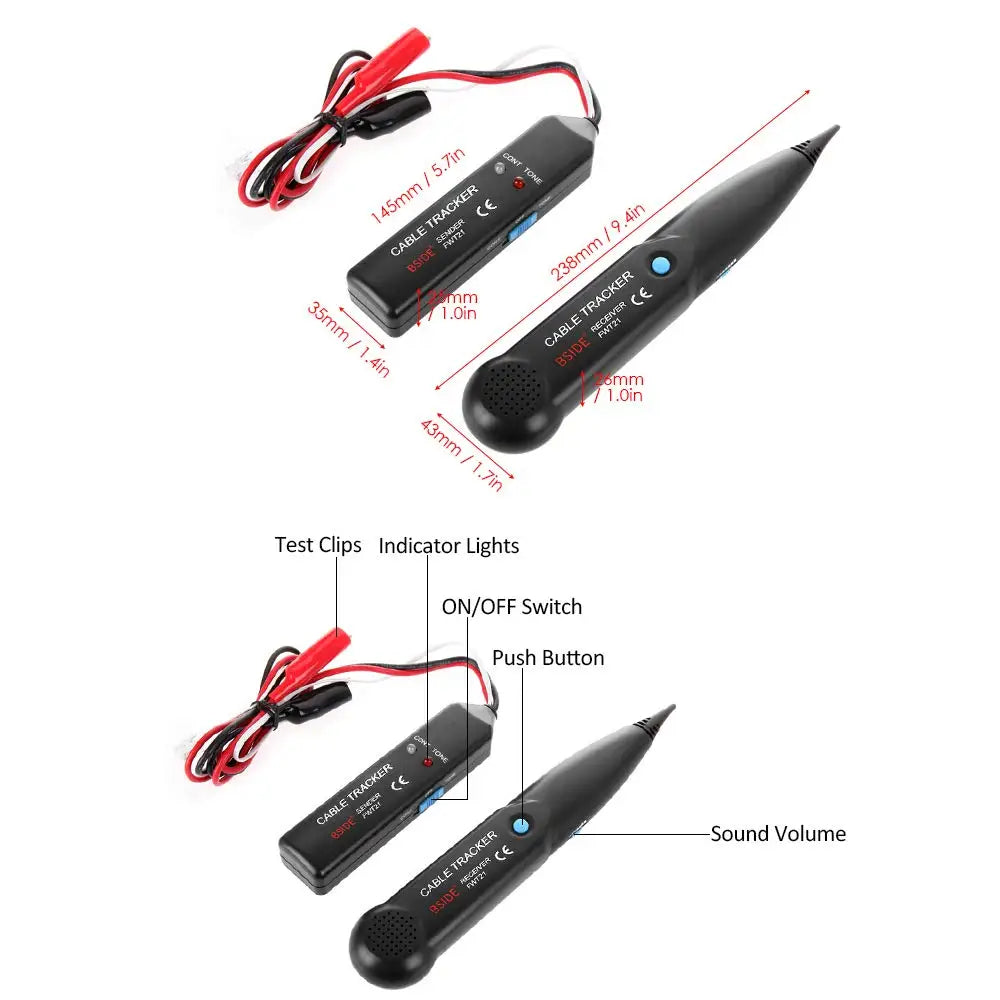 Cable Tracker RJ11 Wire Tracer Ethernet Tracker Telephone Tone Generator Line Toner Tester For Network Telephone Line