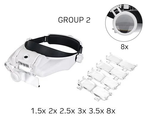 LED Magnifier 1.5x 2x 2.5x 3x 3.5x 8x Magnifying Glasses for Jewelry Watch Electronic Repair Hands-Free Loupe