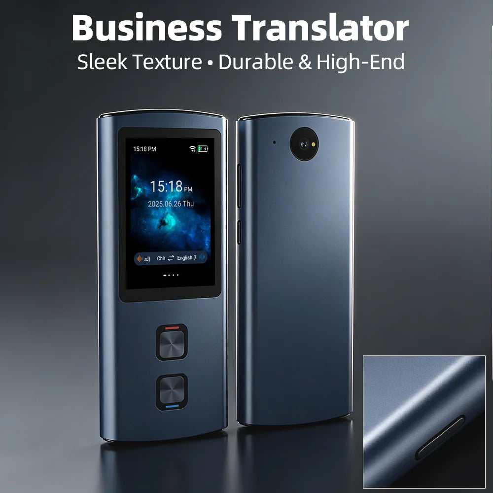 T26 T17 Metal Translator 17 Languages Offline 1+16GB Storage Professional Real-Time Interpreter for Business Meetings