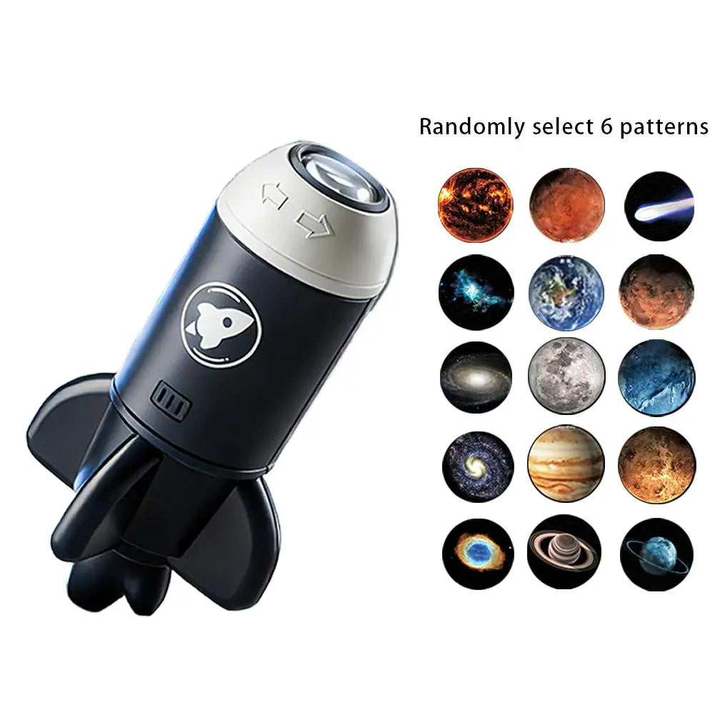 Mini USB galaxy Projector Night Light 360° Rotate Night Light Lamp With Random 6 Sky Projector Films Home Starry Sky Projector