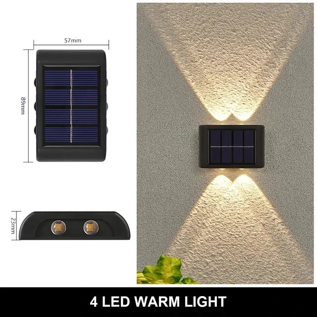 Solar LED Light, Outdoor Waterproof Wall Lamp, Dusk to Dawn Fence Up And Down Luminous Lighting  for Summer Garden Yard Porch