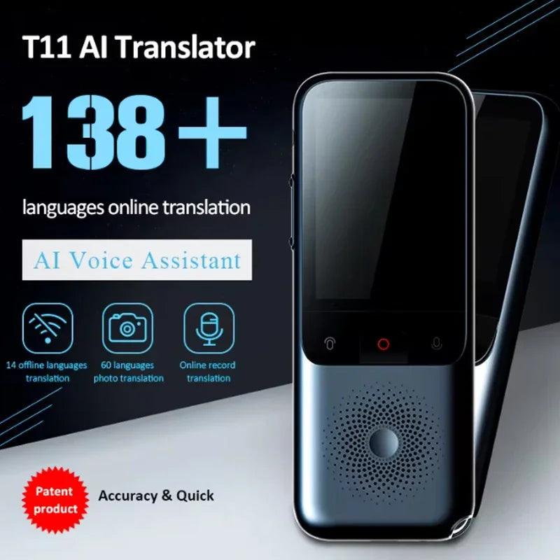 138 Language T11 Smart Translator Portable Audio Offline Real-time Intelligent Voice AI Photo Translator - Offline Translation