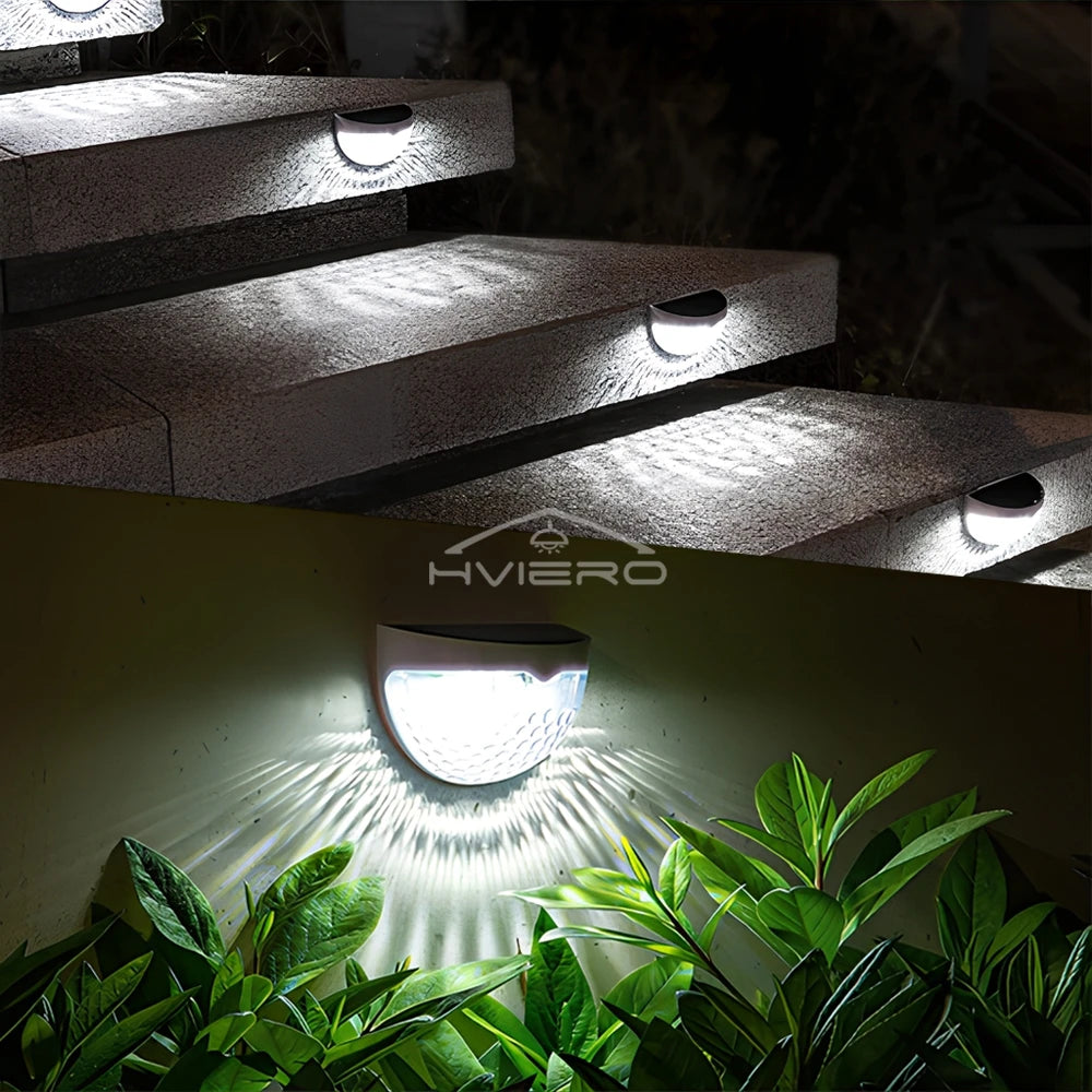 Solar Lights 6LED Half Round Ladder Waterproof Bright Courtyard Garden Hedge Balcony Night Lamps Induction Decoration Lighting