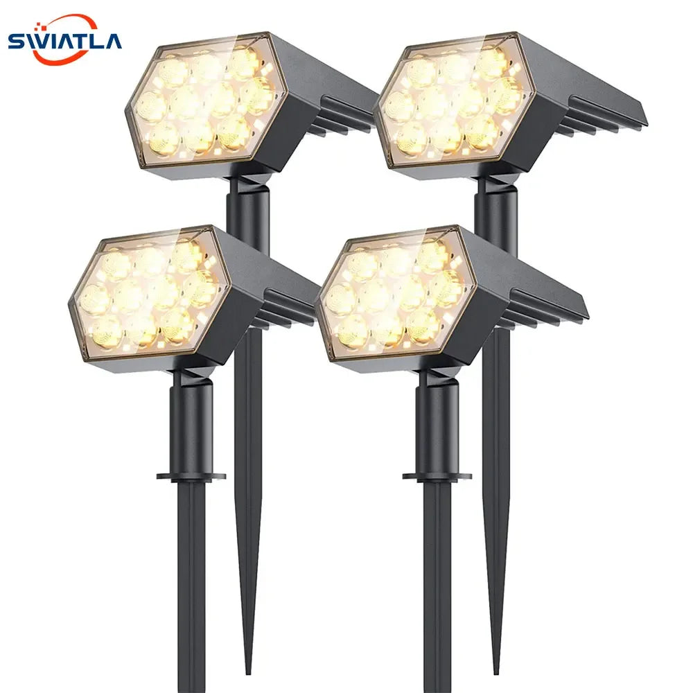 Solar Lights Outdoor  92 LED Solar Spot Lights Outdoor IP67 Waterproof Solar Garden Lights 2 In 1 for Yard Garden Porch