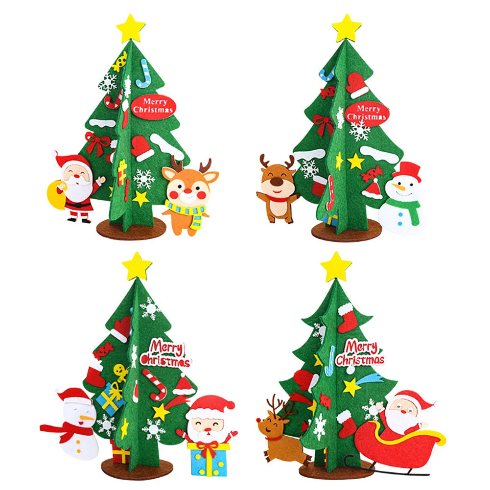 Christmas Tree Ornament Handmade DIY Santa Claus Snowman Desktop Xmas Tree Decoration
