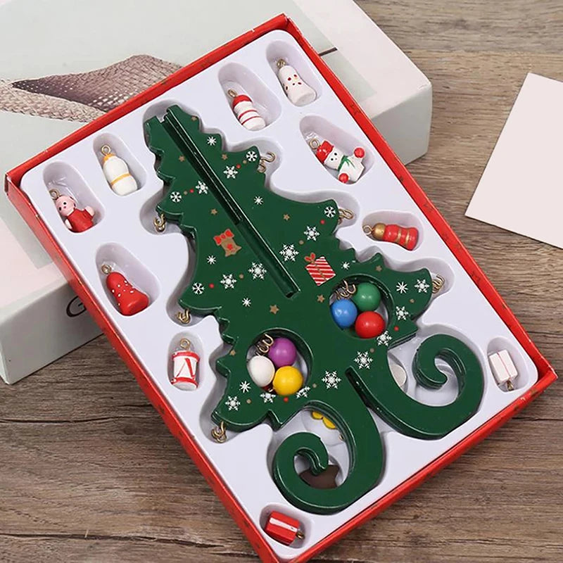 Creative DIY Wooden Christmas Tree Window Shop Mall Desktop Display Props Ornament Holiday Gifts Decoration Ornaments