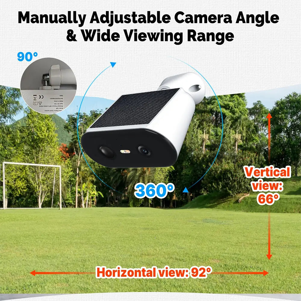ANSVICAM 2K Solar Camera Built-in Battery 5MP 5G WIFI Security Camera Long Time Standby Color Night Vision Outdoor Wireless Cam