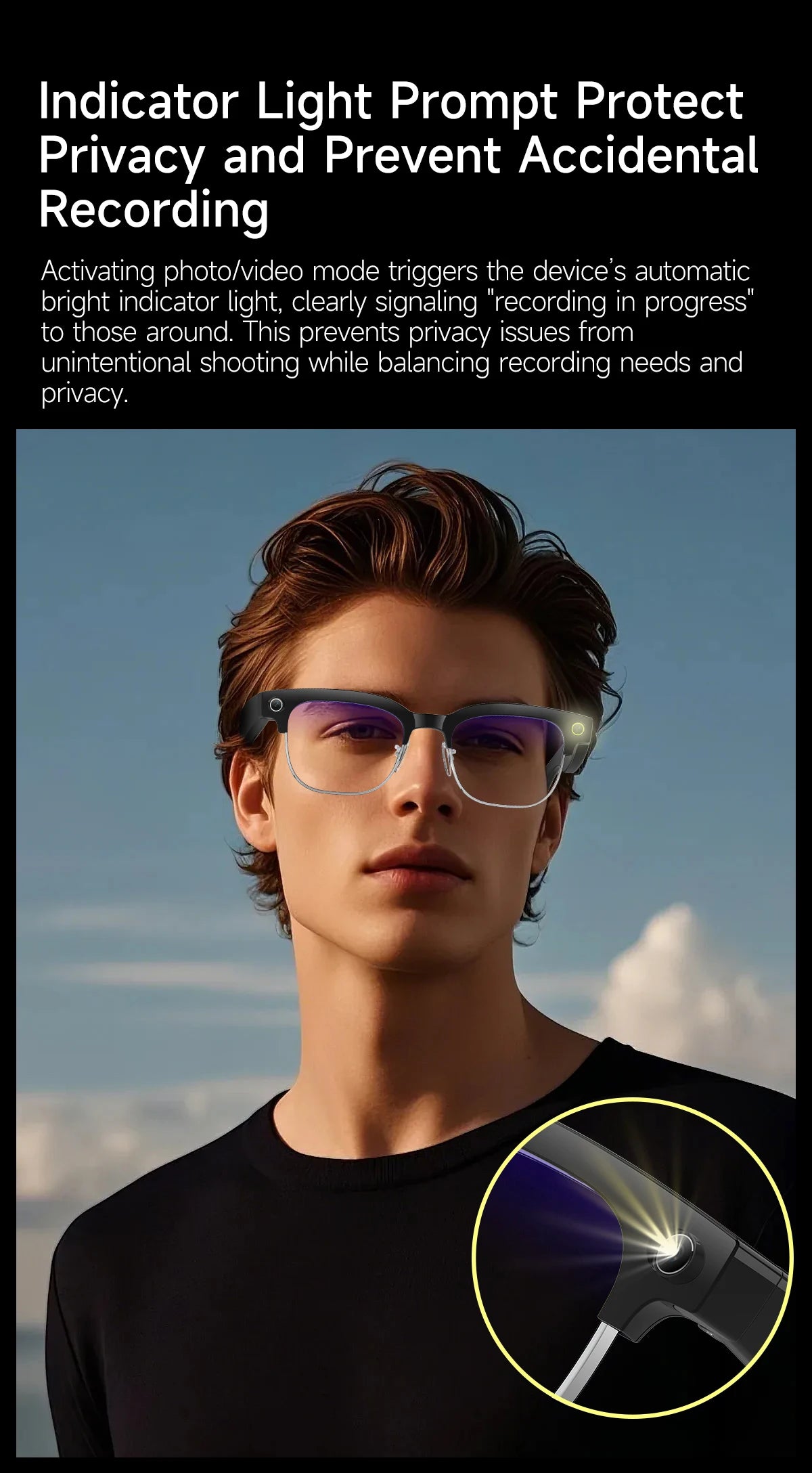2026 New AI Smart Glasses 800W HD Camera Glasses Photo Recognition Video Record Translation Call Waterproof Sunglasses Men Women