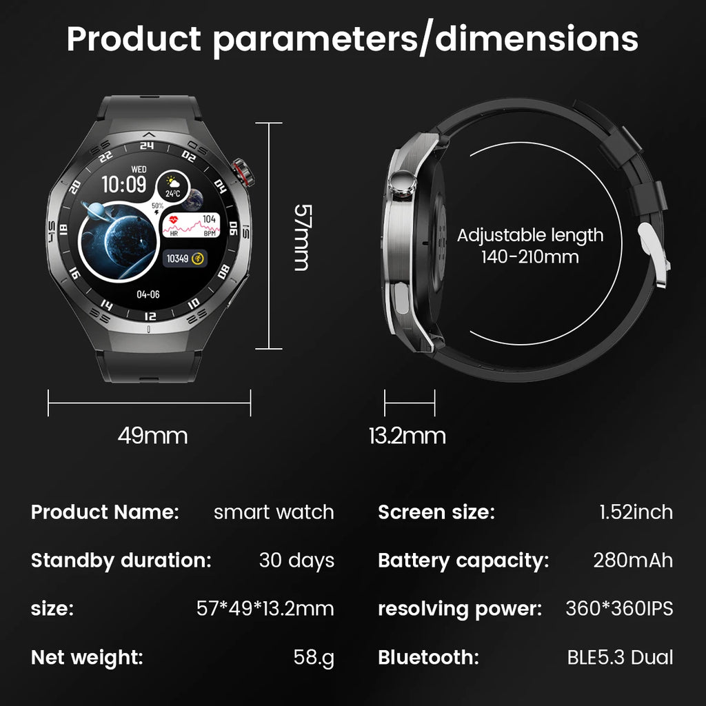 2026 New Sports Watch 5 Pro GPS Track Smart Watches Men 1.53"AMOLED Full Touch Screen Waterproof Bluetooth Talk Smart Bracelet