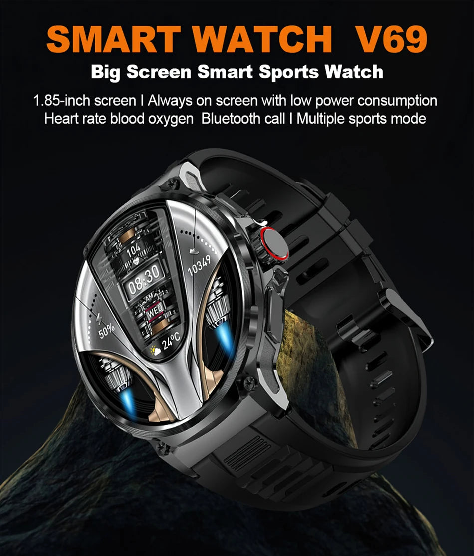 2026 New GPS Track Smart Watch Men 1.85-Inch HD AMOLED Screen 710 Mah Battery Sport Bluetooth Call Smartwatch For Android IOS