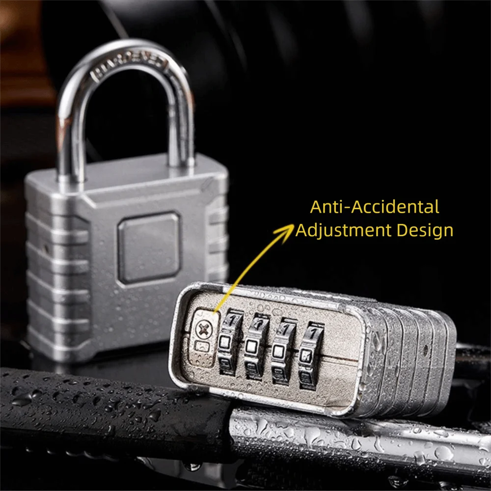 Alloy Combination Padlock Waterproof 4-Digit Number Password Code Locks Anti Theft Heavy Duty Drawer Cabinet Lock