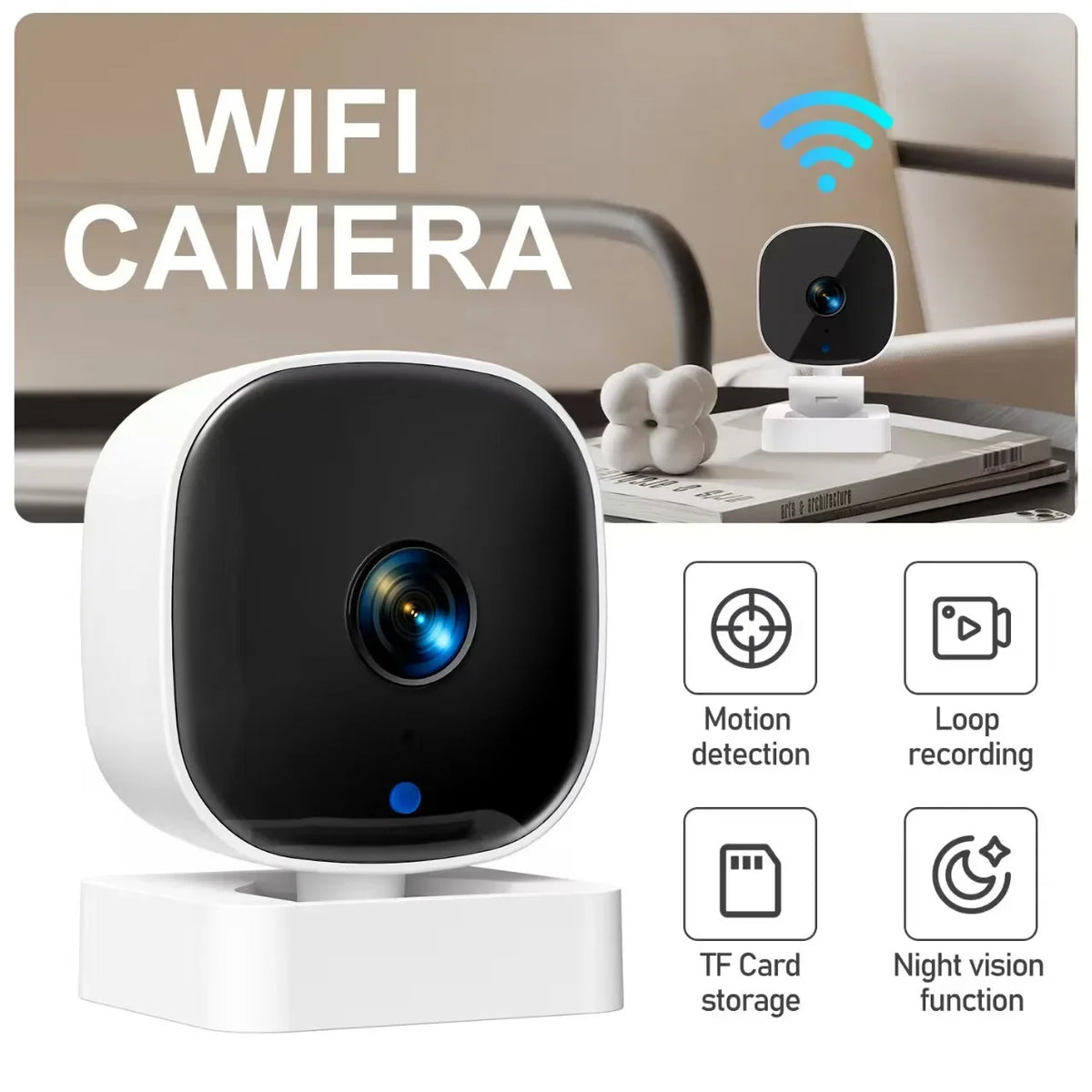 2026New 1080P Conversation Camera Wireless WiFi Mobile Phone Remote  Night Vision Smart Home Security Surveillance Camera Card