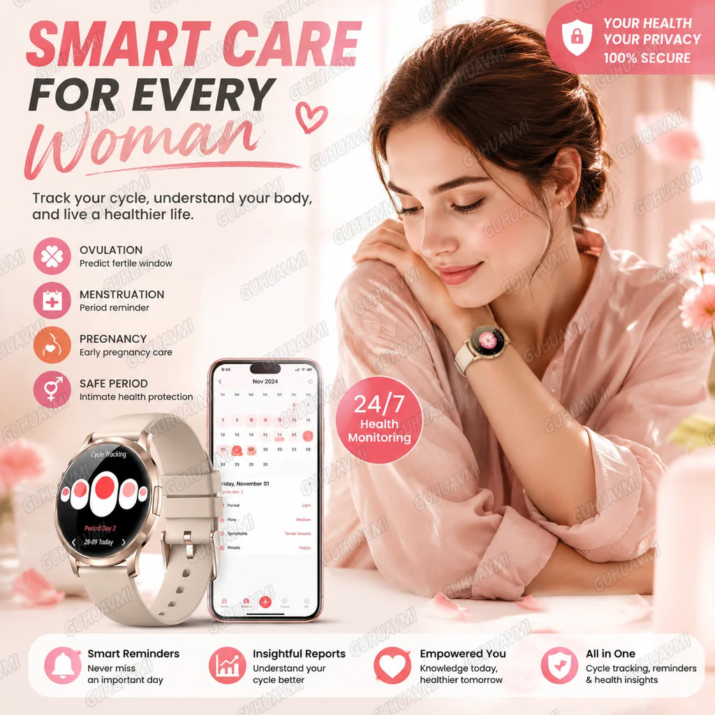 2026 New Smart Watch For Women 1.32" AMOLED Display Answer Make Call Message Health Sport Watch Ladies' Gift Music Digital Clock
