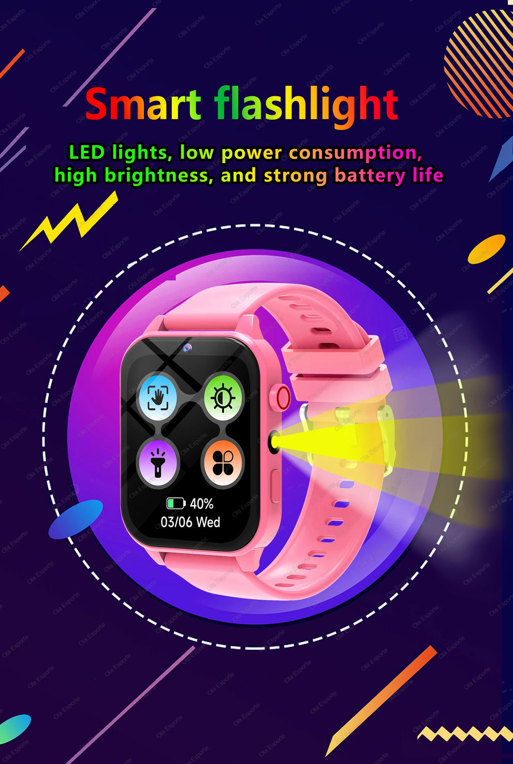 2026 New Smart Watch Kids 1.83 Inch Display 18 Games Sleep Monitor Camera Alarm Clock Children Kids Smartwatch Boys Girls Gifts