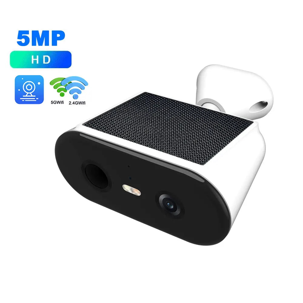 ANSVICAM 2K Solar Camera Built-in Battery 5MP 5G WIFI Security Camera Long Time Standby Color Night Vision Outdoor Wireless Cam