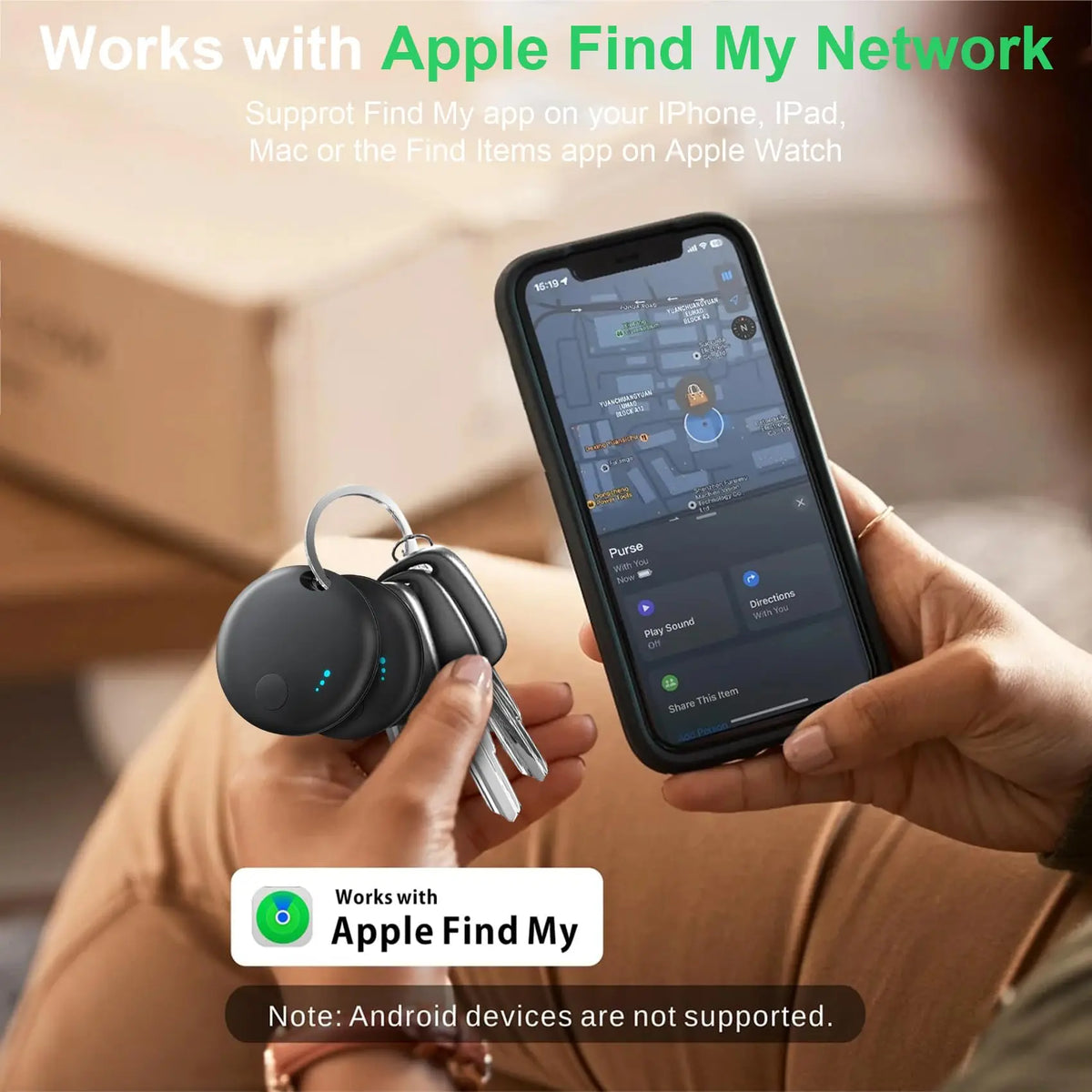 1/4 Packs GPS Tracker Smart Tag Tracking Device for Car Keys Pet Kid Luggage work with iOS GPS Locator Air Tracker Tag