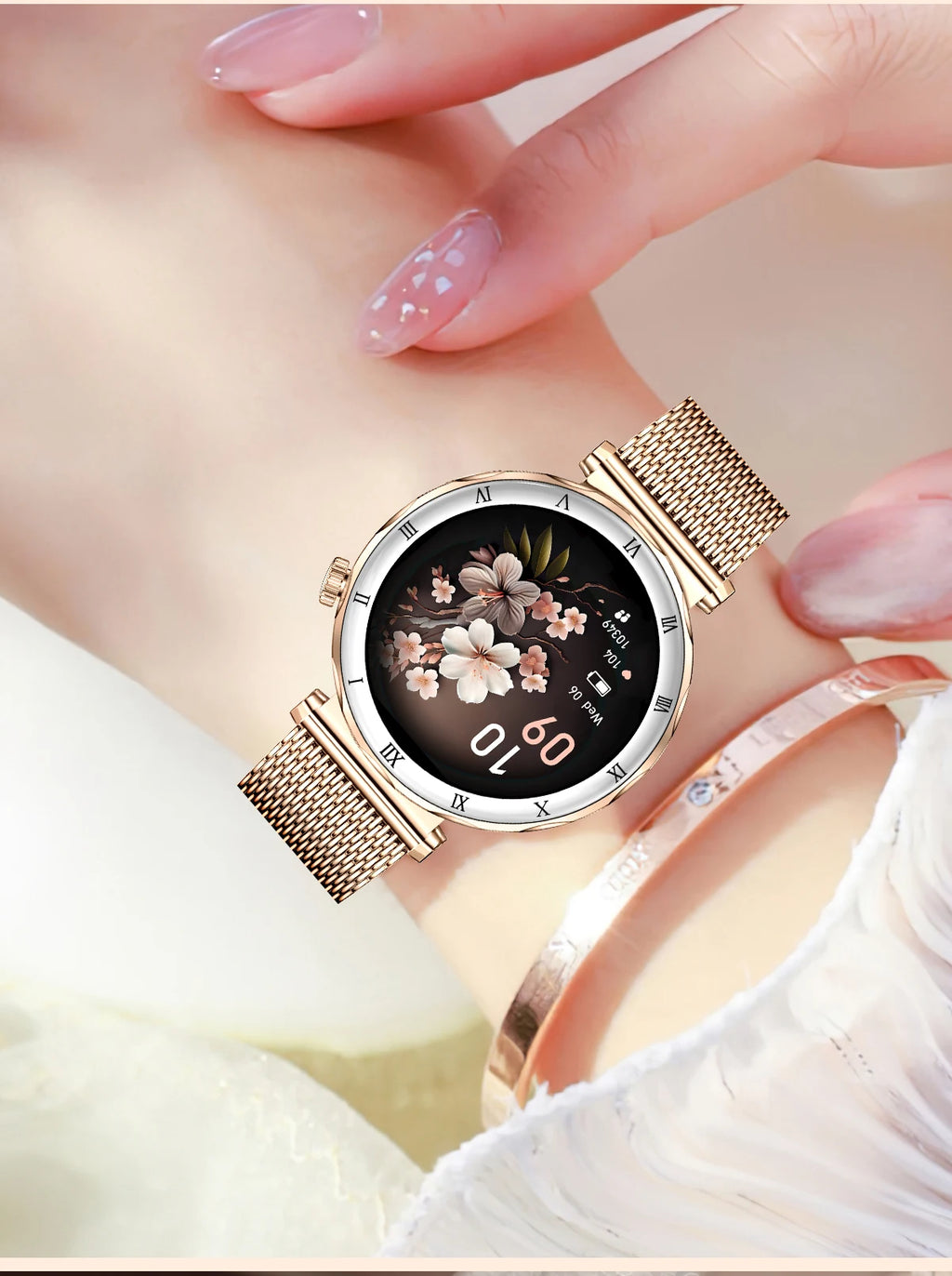 LIGE 2026 New Smartwatch Women 1.19" AMOLED Screen Always On Display Bluetooth Call Waterproof Lady Smart Watch For Android iOS