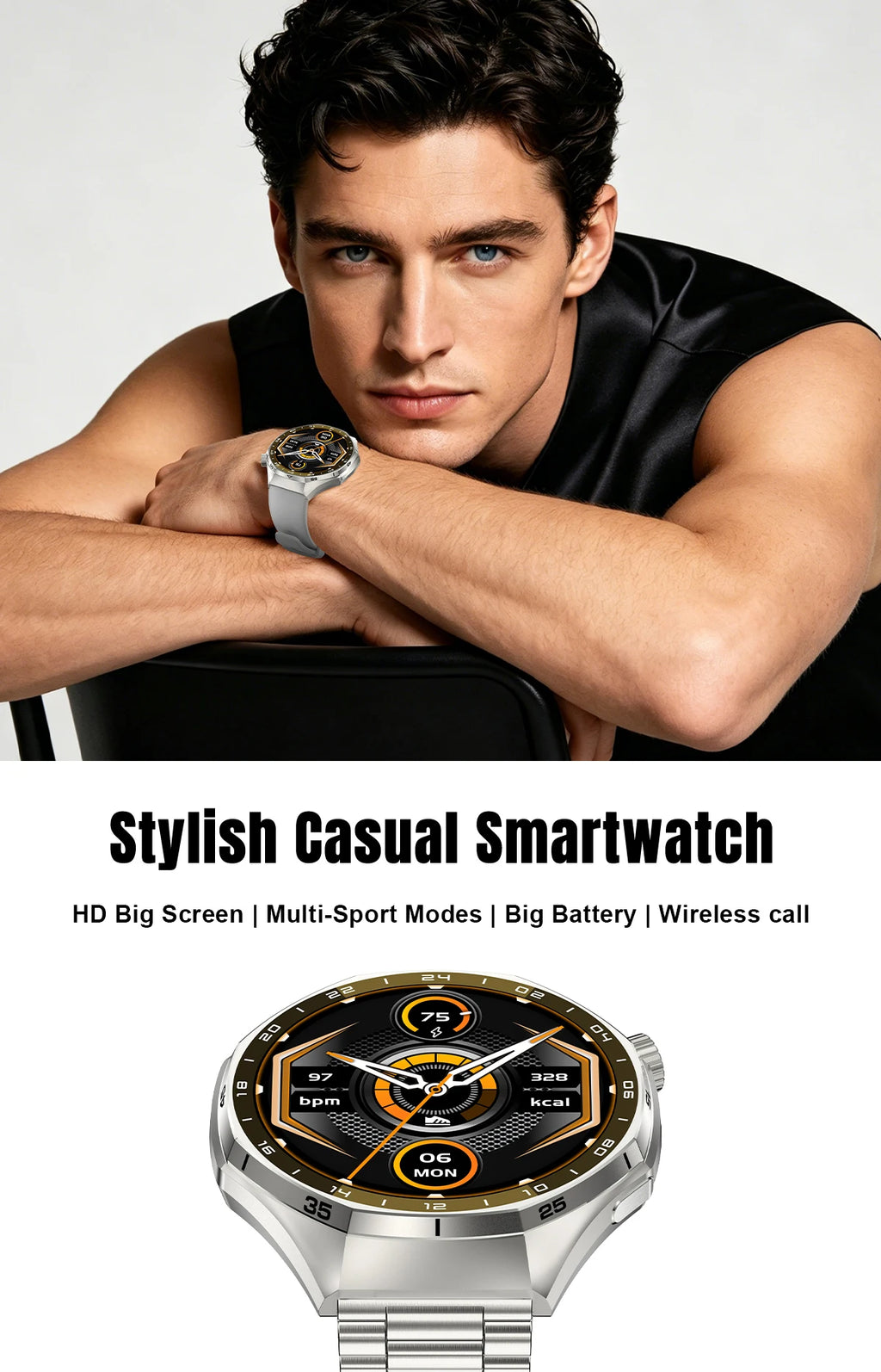LIGE 2026 Smart Watch For Men IP68 Waterproof Sports Bluetooth Call Watch Smart Heart Rate Blood Oxygen Clock For Android IOS