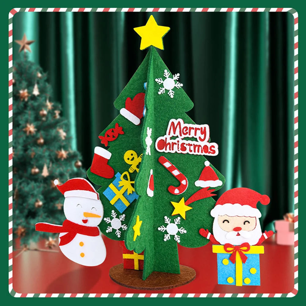 Christmas Tree Ornament Handmade DIY Santa Claus Snowman Desktop Xmas Tree Decoration