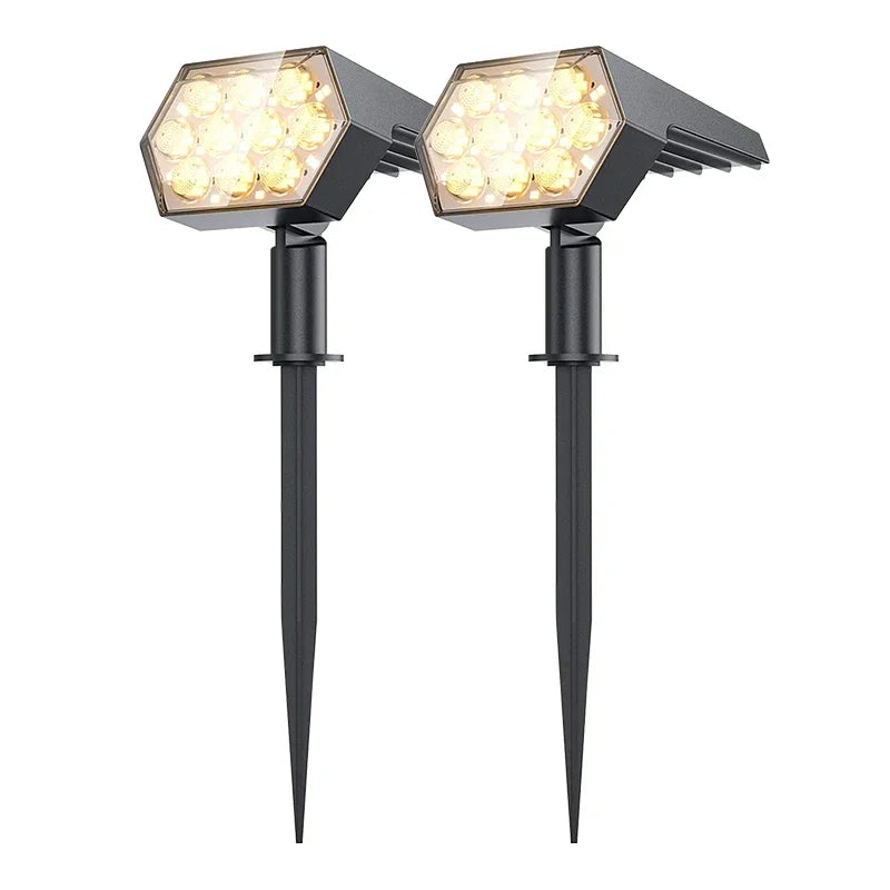 Solar Lights Outdoor  92 LED Solar Spot Lights Outdoor IP67 Waterproof Solar Garden Lights 2 In 1 for Yard Garden Porch