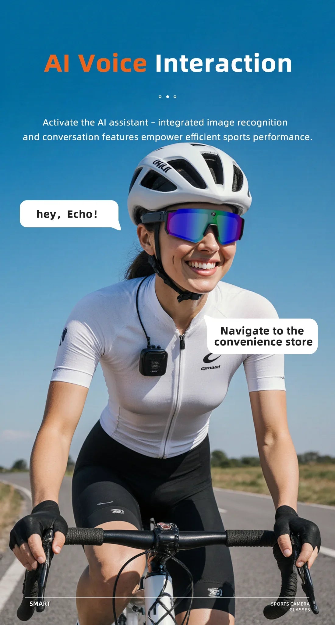 2026 New AI Smart Glasses 800W Camera HD Anti-shake Bicycle Riding Shooting&recording IP54 Water & Dust Translation Smartglasses