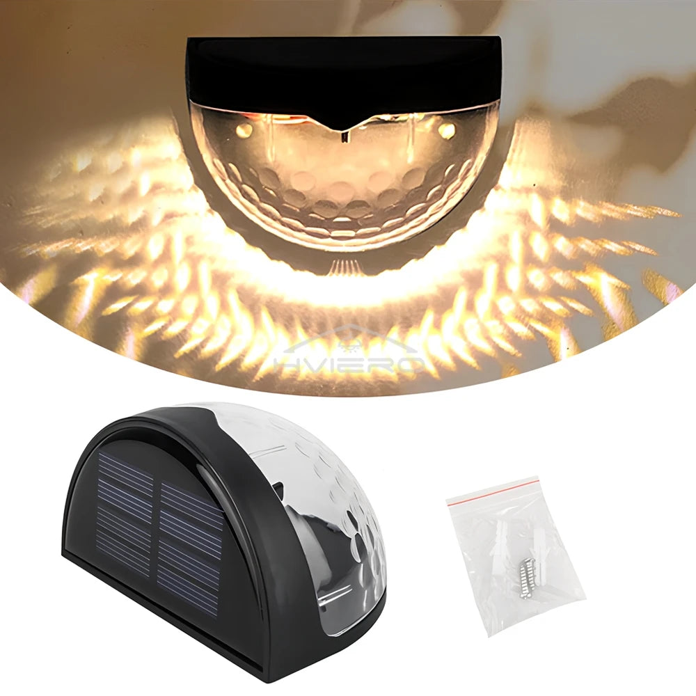 Solar Lights Outdoor 6LED Semi-circular Wall Step Garden Layout Terrace Ambiance Decorated IP65 Waterproof Family Courtyard Lamp