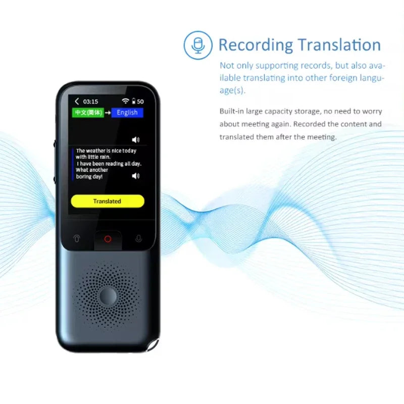 138 Language T11 Smart Translator Portable Audio Offline Real-time Intelligent Voice AI Photo Translator - Offline Translation