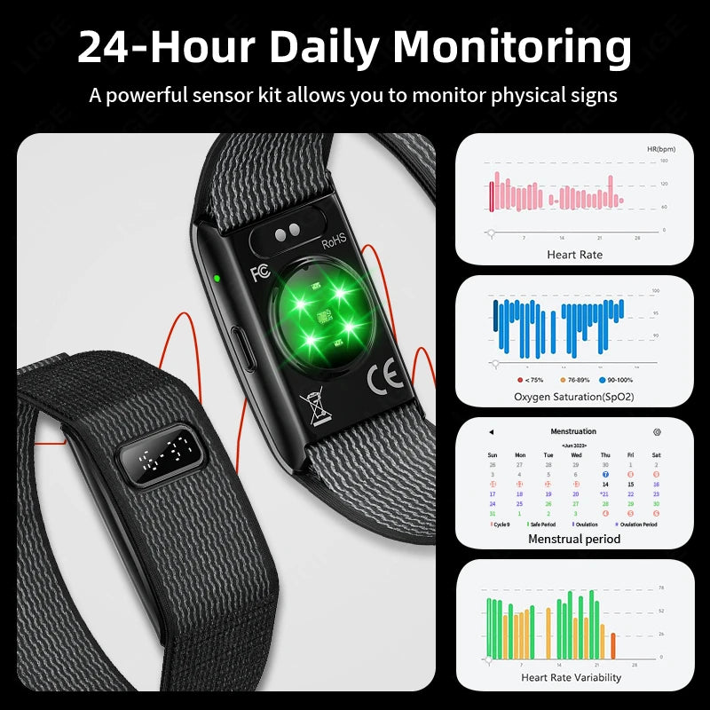 2026 No Screen Smart Watch for Men Women Waterproof Sport Electronic Bracelet Fitness Tracker Heart Rate Sleep Monitor Pedometer