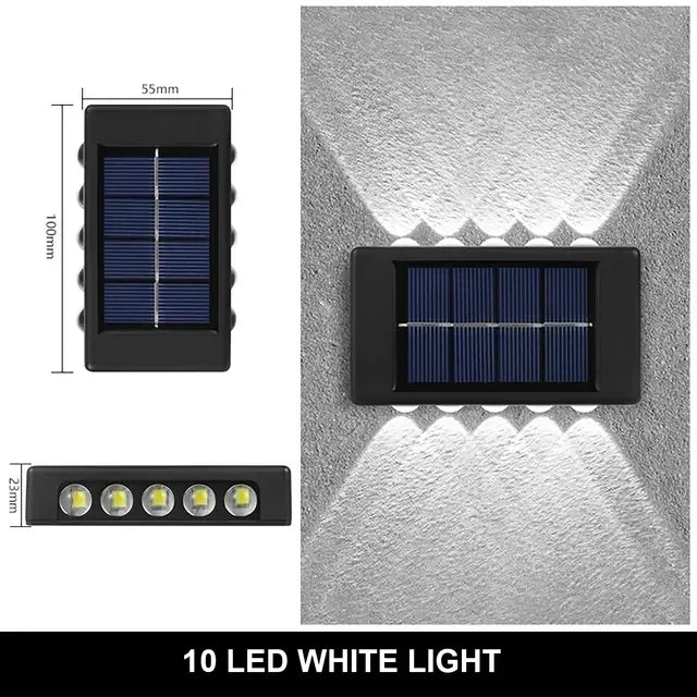 Solar Outdoor Wall Light 12 LED Waterproof Garden Light Courtyard Balustrade Decorative Atmosphere Lamp Down Luminous Solar Lamp