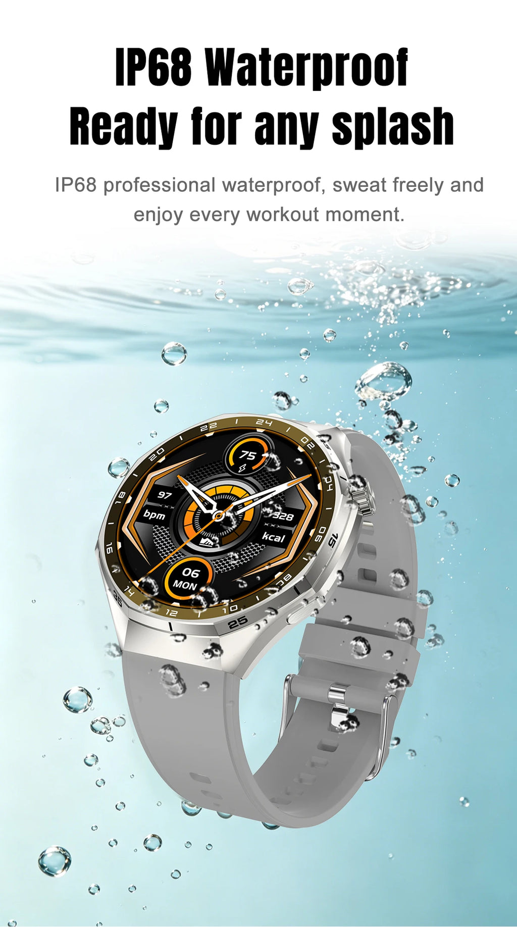 LIGE 2026 Smart Watch For Men IP68 Waterproof Sports Bluetooth Call Watch Smart Heart Rate Blood Oxygen Clock For Android IOS