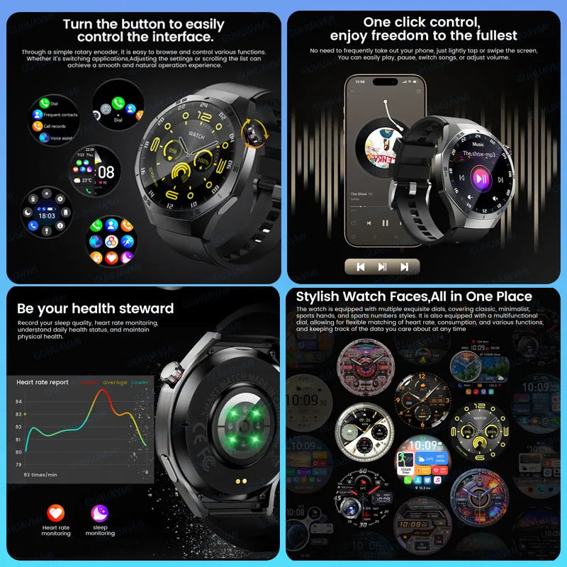 2026 New Sports Watch 5 Pro GPS Track Smart Watches Men 1.53"AMOLED Full Touch Screen Waterproof Bluetooth Talk Smart Bracelet