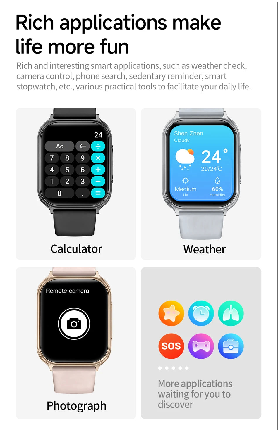 2026 New Smartwatches Men Women Sports Fitness Tracker IP68 Waterproof Built-in 24H Heart Rate 700 mAh Battery Call Smart Watch