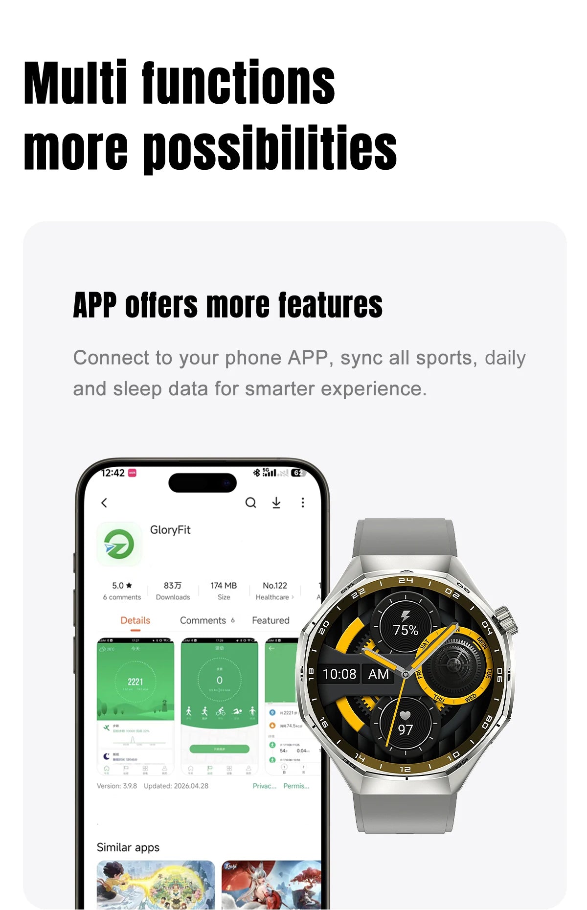 LIGE 2026 Smart Watch For Men IP68 Waterproof Sports Bluetooth Call Watch Smart Heart Rate Blood Oxygen Clock For Android IOS