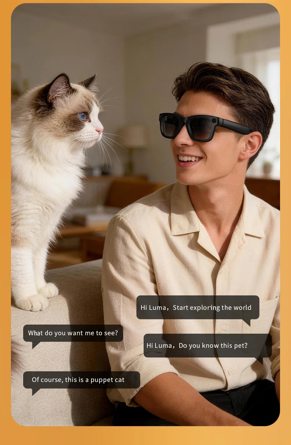 2026 New Smart AI Glasses with AI Translation 800W HD Camera EIS Stabilization 1080P Video Recording and WiFi Transmission