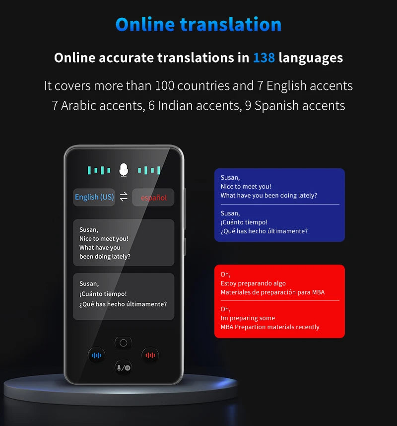 Language Translator Device Support 138 Traductor De Idiomas En Tiempo Real Translation AI Translator with ChatGPT Translator