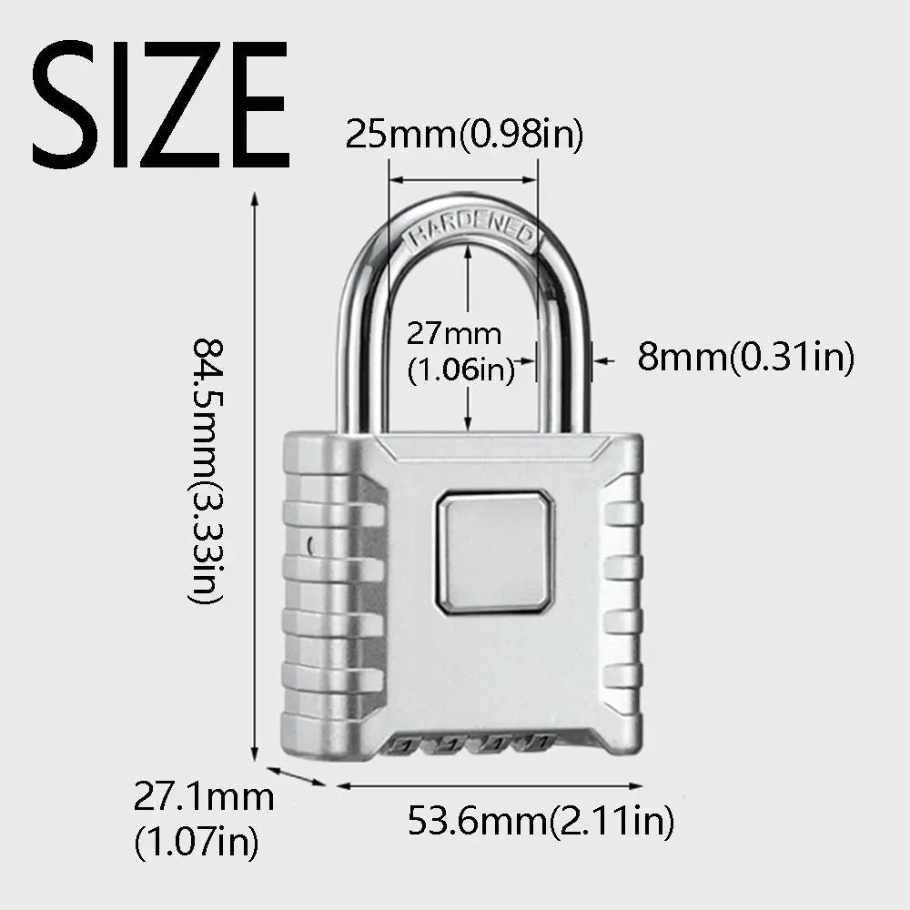 Alloy Combination Padlock Waterproof 4-Digit Number Password Code Locks Anti Theft Heavy Duty Drawer Cabinet Lock