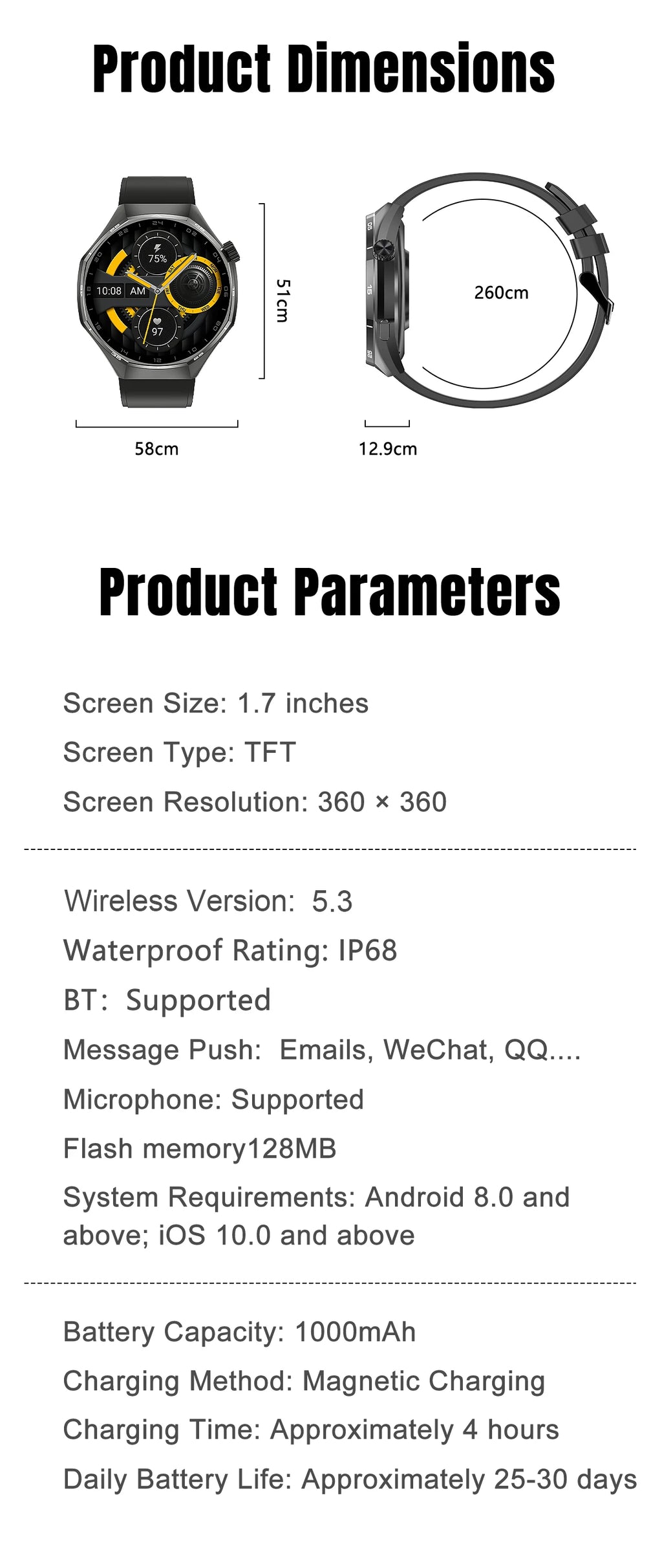 LIGE 2026 Smart Watch For Men IP68 Waterproof Sports Bluetooth Call Watch Smart Heart Rate Blood Oxygen Clock For Android IOS