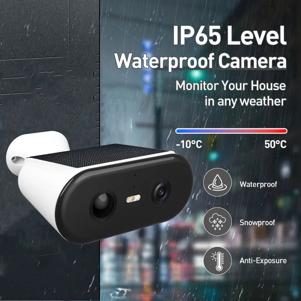 ANSVICAM 2K Solar Camera Built-in Battery 5MP 5G WIFI Security Camera Long Time Standby Color Night Vision Outdoor Wireless Cam