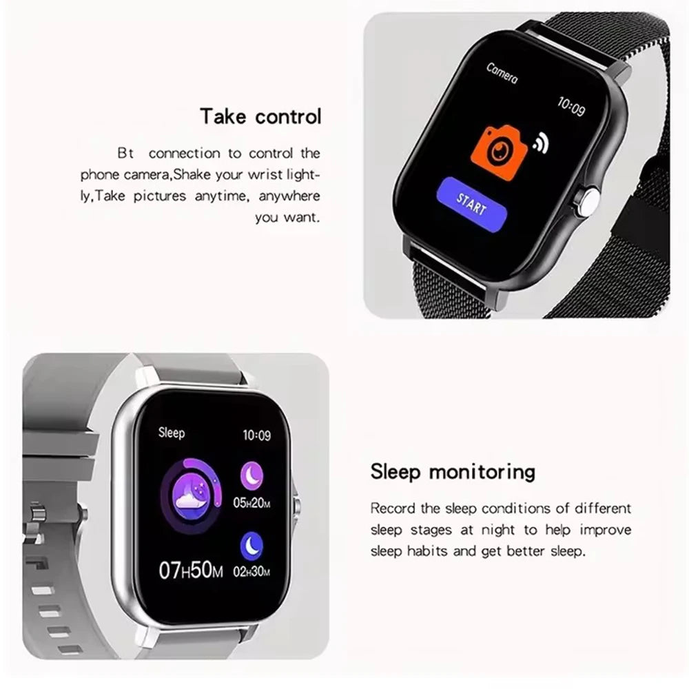 New Smart Watch Android IOS Phone 1.44 Inch Color Screen Bluetooth Call Blood Oxygen/Pressure Monitoring Smart Watch Women Men