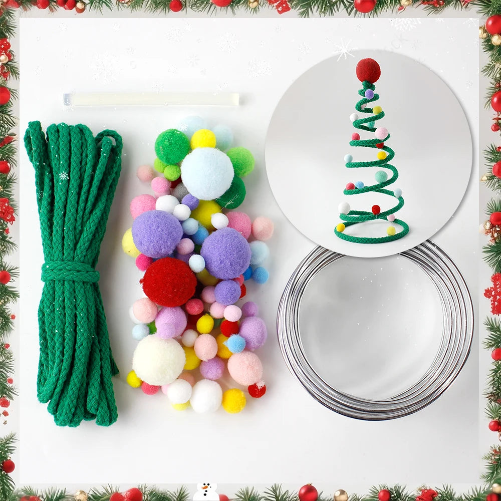 DIY Christmas Tree Making Kit with Weaving Tutorial Included Christmas Decoration Hanging Ornament Handcraft Material Pack