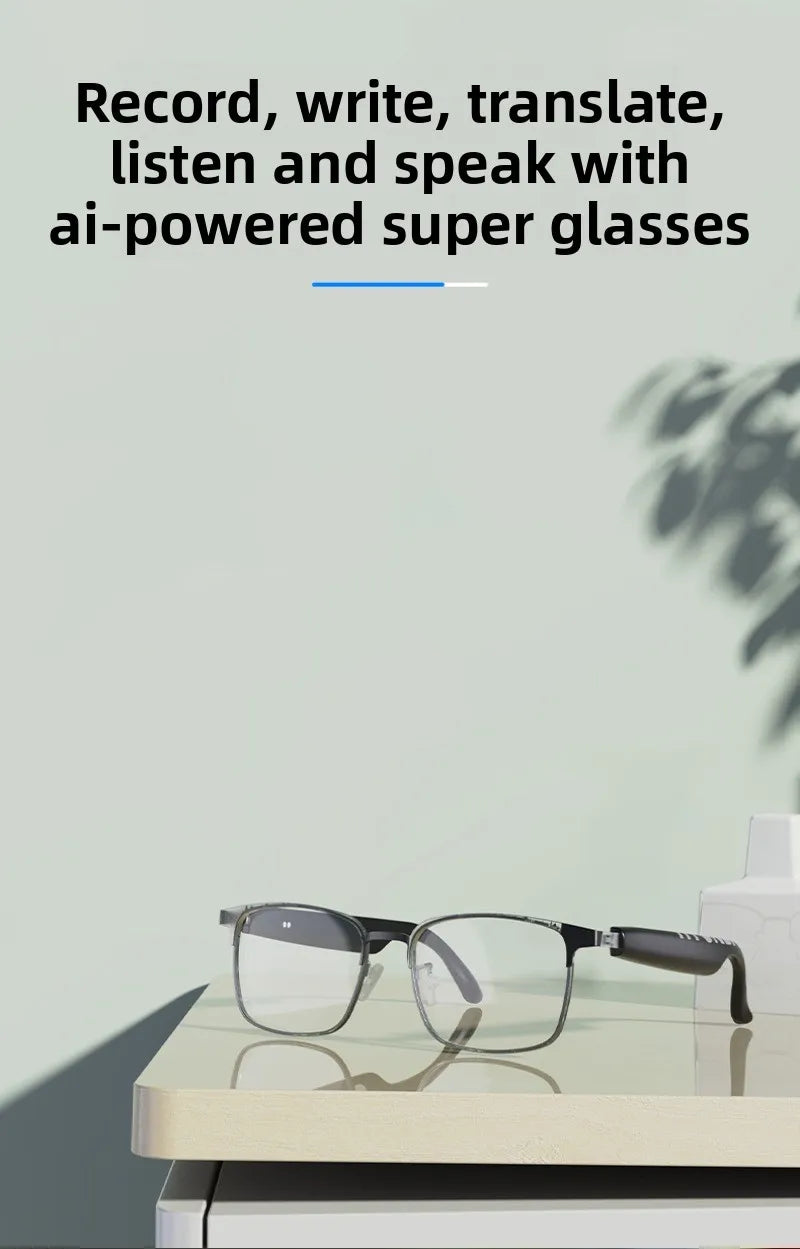 Bluetooth smart AI glasses simultaneous interpretation of 144 languages real-time wireless translation of headset calls