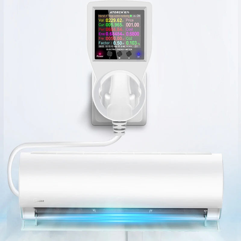 AC85-265V 16A Tuya WIFI Smart Socket Digital Wattmeter Electricity Consumption Power Kwh With Switch Power Energy Meter